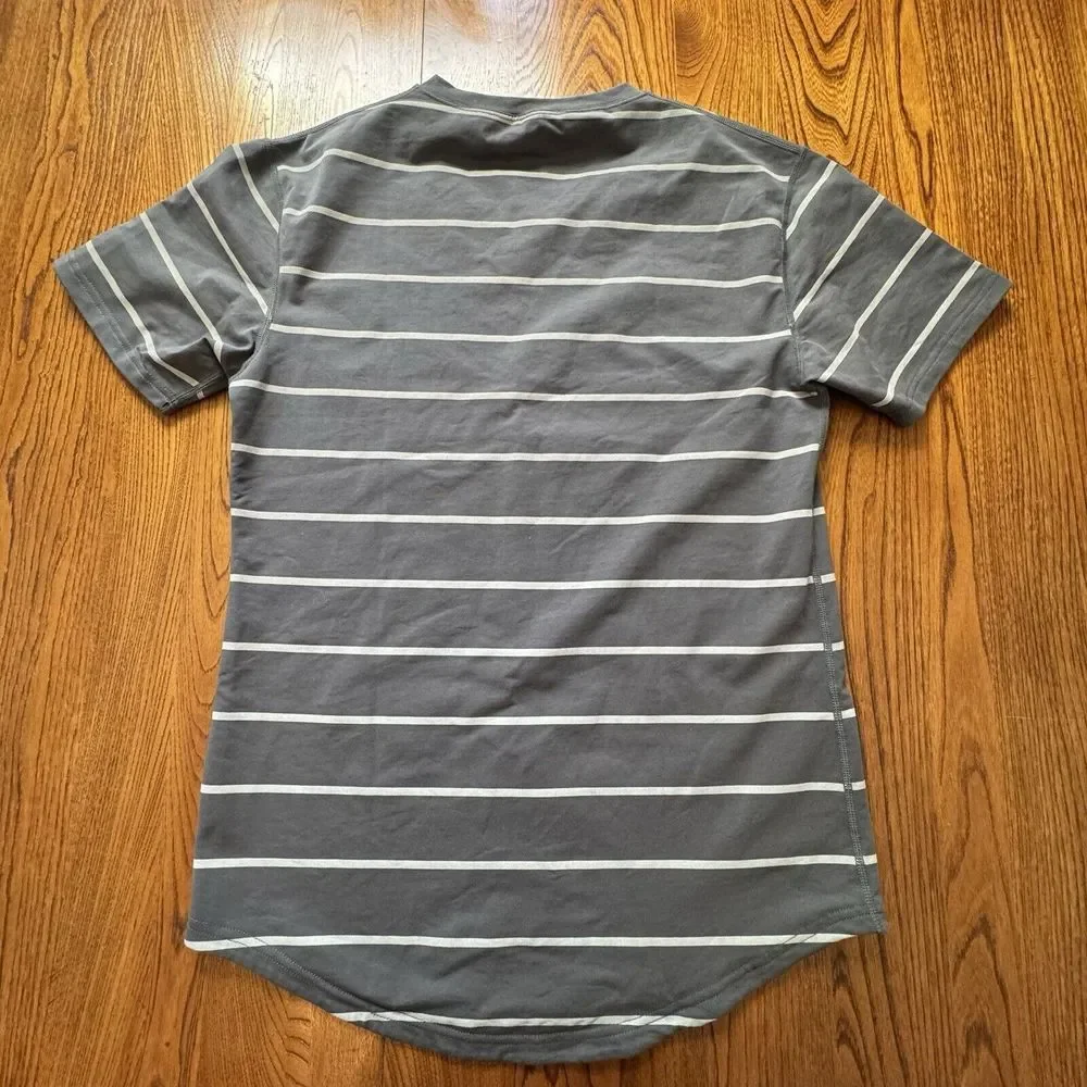 Bylt Grey Drop Cut Short Sleeve V-Neck‎ T-Shirt Men's Size S